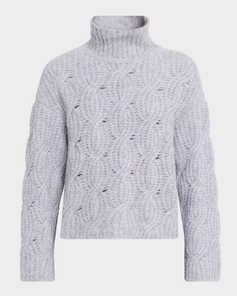 Opaline Cable-Knit Turtleneck Sweater